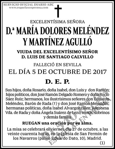 María Dolores Meléndez y Martínez Agulló